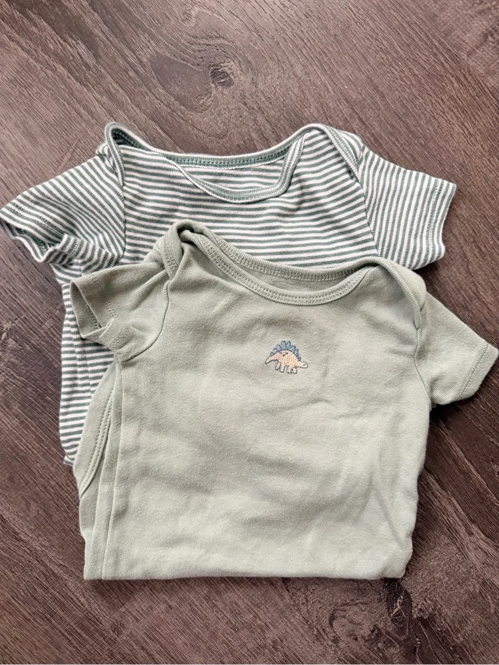 Carter's Sage Green Short-Sleeve Bodysuit Duo